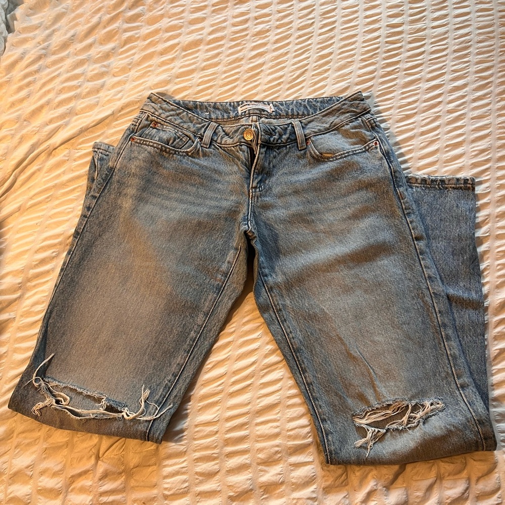 Garage Light Blue Straight Leg Jeans